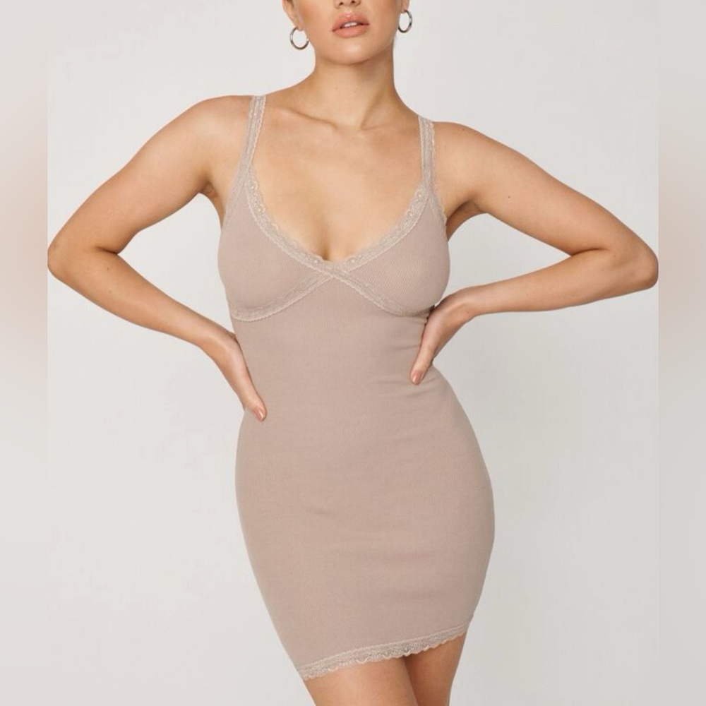 Garage Nude Lace Bodycon Dress